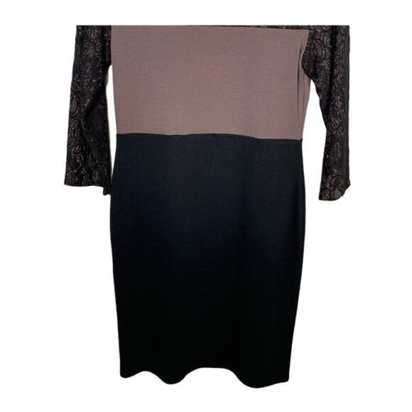Cisa Dress Womens Sz Medium Mini Sheath Pencil Colorblock Lace Fall Casual Work - Picture 3 of 9